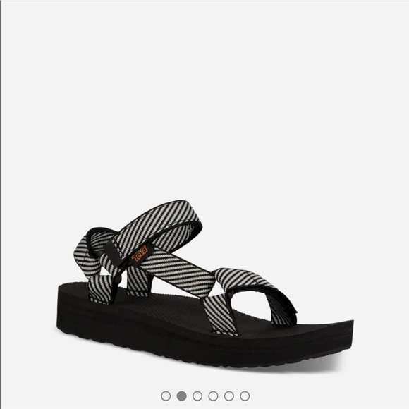 NWT 10 Teva Midform Universal Candy Stripe Black - Picture 2 of 9